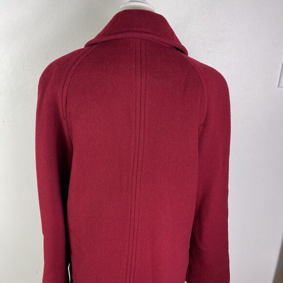 East 5th Wool Blend Pea Coat Womens Red Size Med Front Pockets Old Money Stylish - Picture 4 of 11